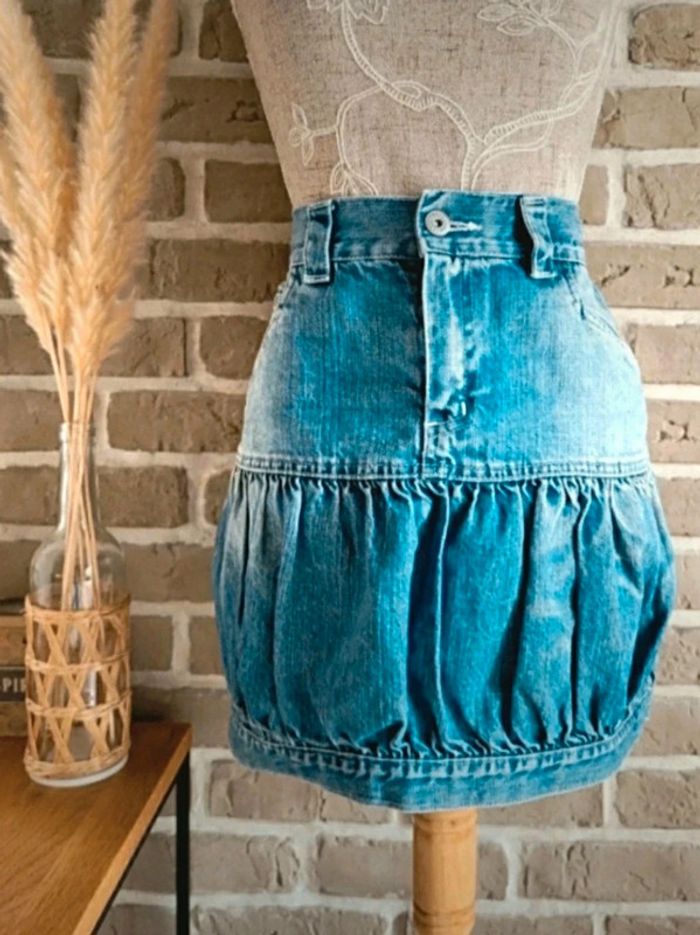 Jupe en jean bleu délavé Naf Naf M 38