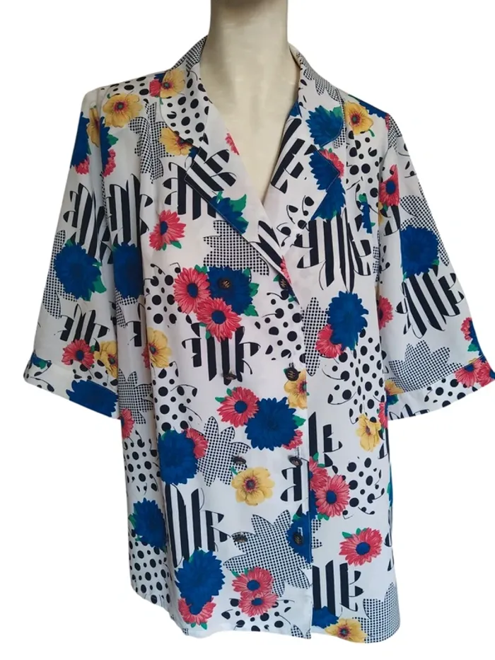 Chemise chemisier vintage fleurs flower printemps été spring summer