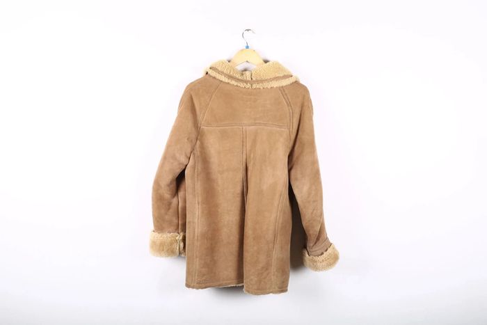 Peau lainée vintage 70's en mouton retourné shearling, cuir, daim, laine (#240707) - photo numéro 4