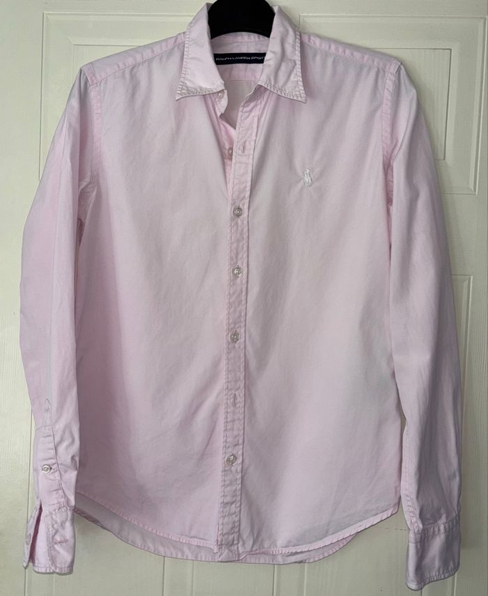 Chemise Neuve Ralph Lauren Rose Pâle Logo Blanc - Taille S/36 - photo numéro 4