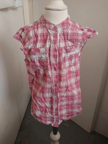 Chemisier sans manches rose vichy taille 6 ans