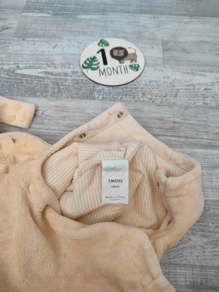 Petite combinaison Disney Winnie jaune pâle mixte - Taille 1 mois - photo numéro 3