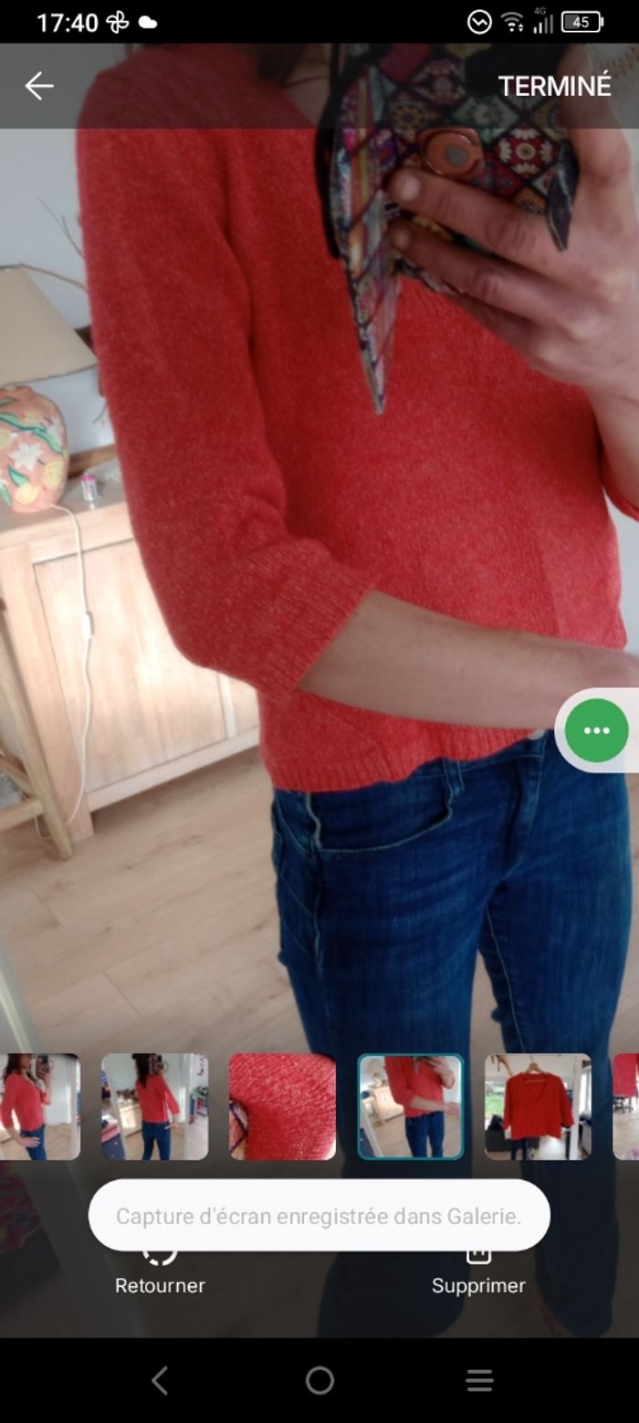 Pull femme 38 mailles fines rouges c76 - photo numéro 6