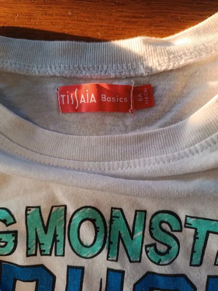 T-shirt blanc big monster Tissaia 6A - photo numéro 4