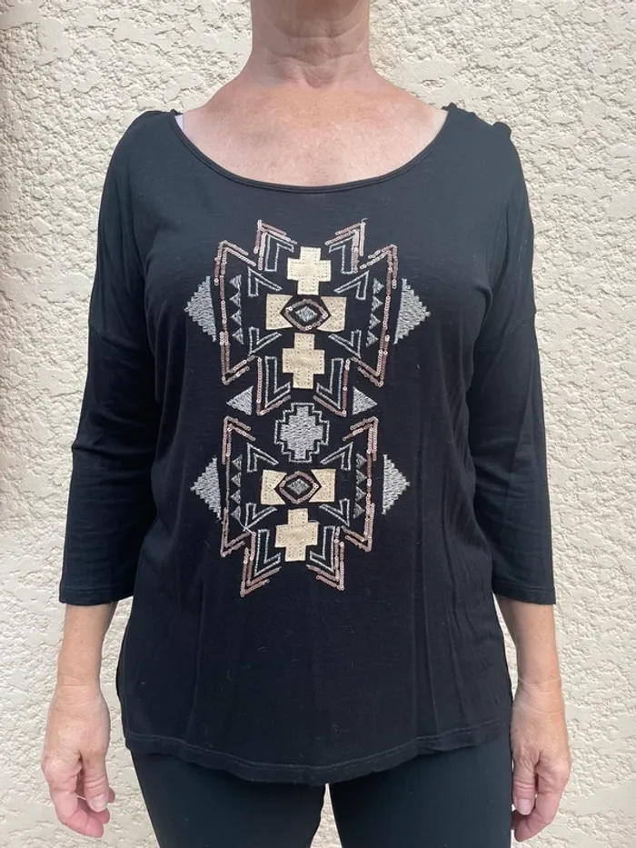 Teeshirt manche 3/4 noir