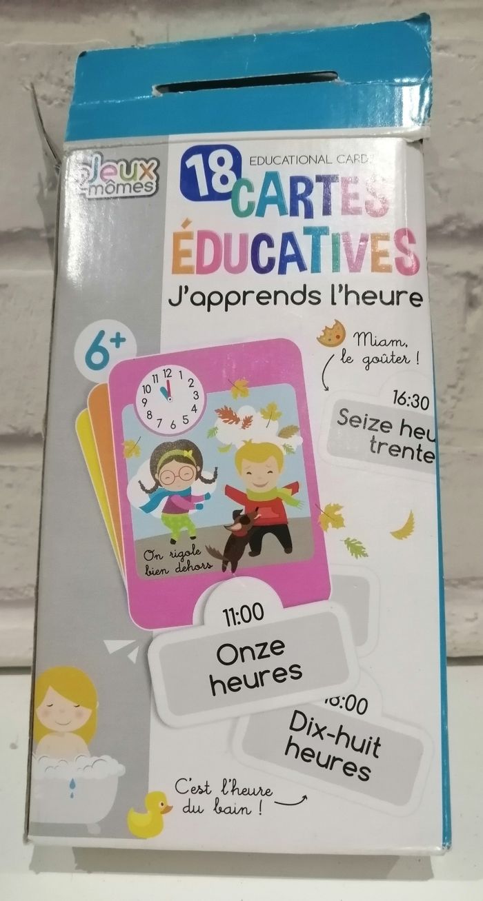 Jeu éducatif cartes pour apprendre l heure