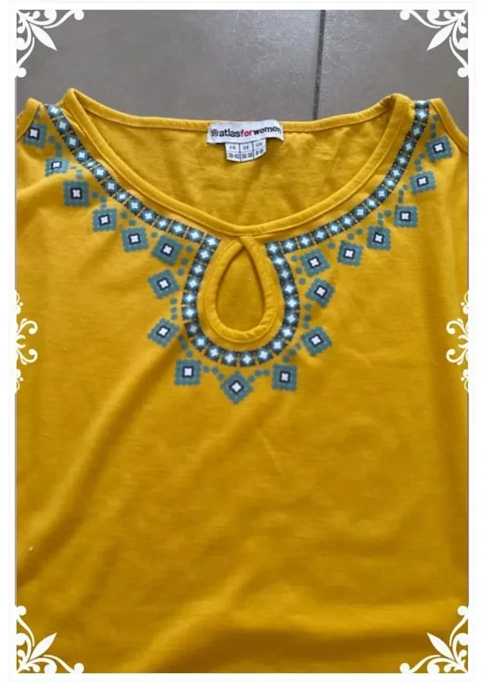 🌞 T-shirt jaune éclatant – Atlas For Women – Taille 38/40 - photo numéro 3