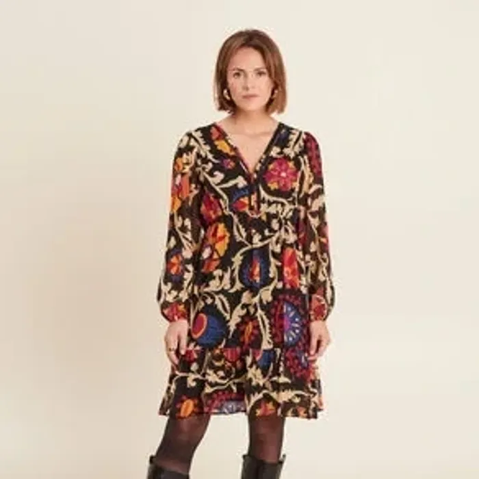 Robe évasée manches longues noir femme - taille 46 - Bréal - photo numéro 5