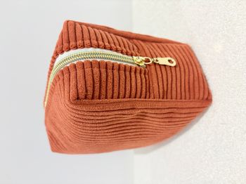 Trousse de toilette couleur Ocre doublure fleurie