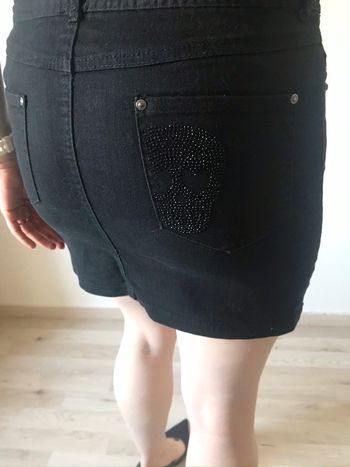 Jupe en jean noire avec motif kiabi