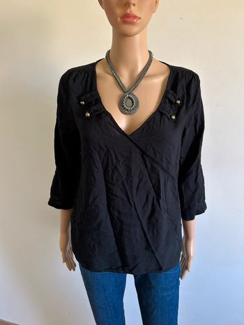 Blouse noire avec manches 3/4 Kaporal taille S bon état