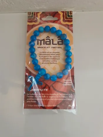 Bracelet femme mala tibétain pierre turkenite