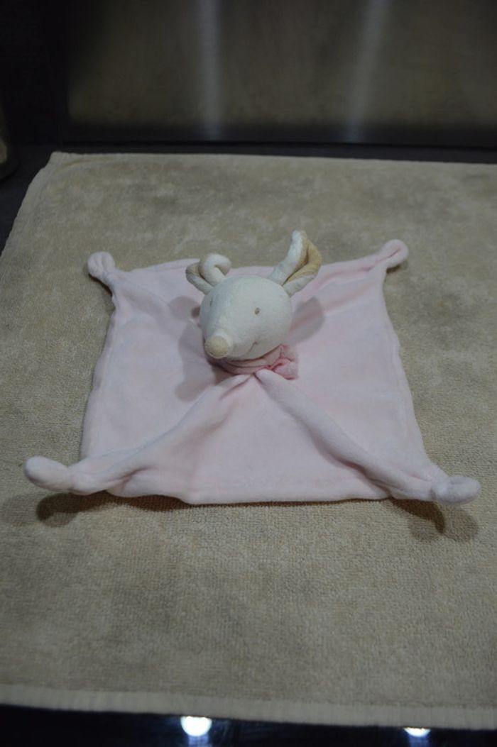 Doudou souris Obaibi rose 20 cm