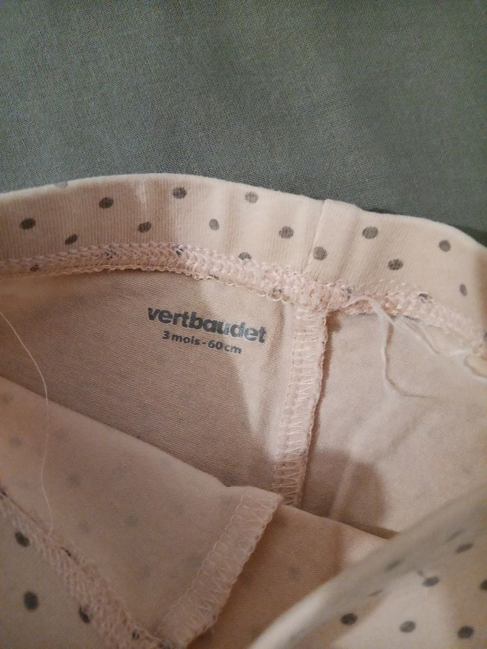 Legging rose à pois _ 3 mois - photo numéro 2