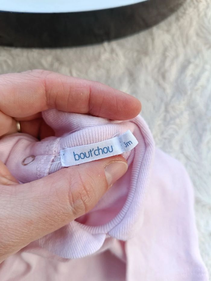 Body manches longues avec col Fille 3 mois Bout'chou 100% coton - photo numéro 5