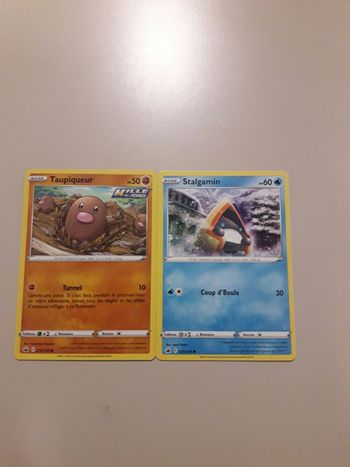 Taupiqueur + Stalgamin lot de 2 cartes Pokémon neuves