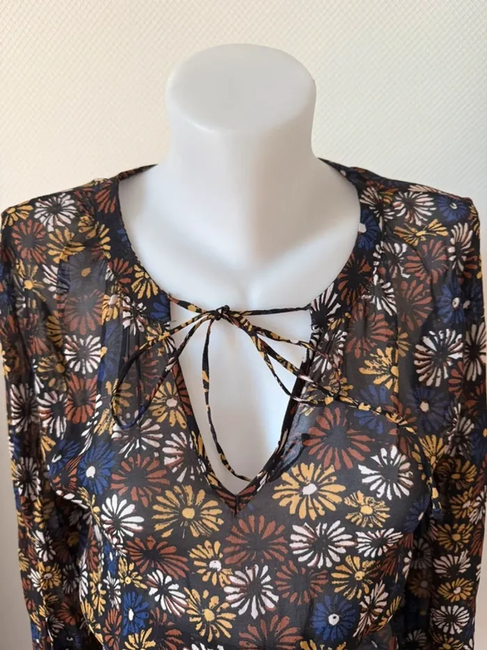 Robe à fleur marron en très bon état taille S stella Forest - photo numéro 3