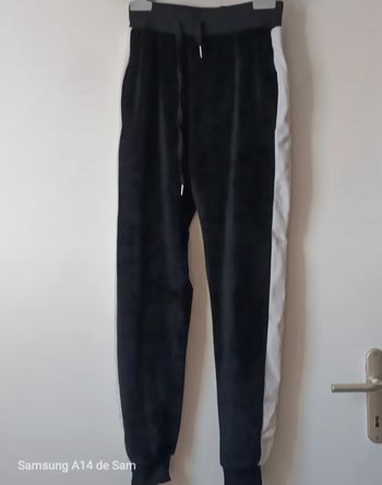 Jogging fille 14 ans noir effet velours