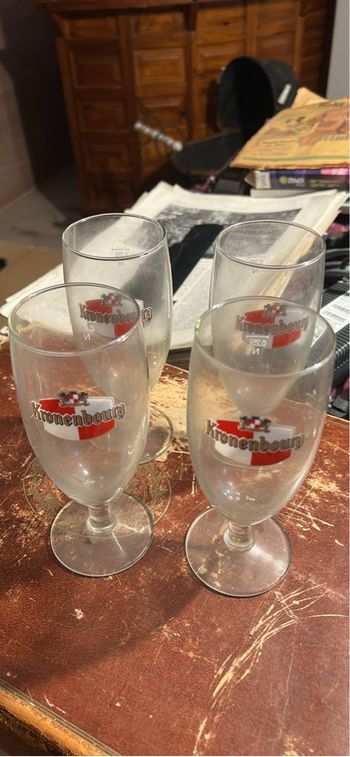 Lot 4 verres vintage Kronembourg
