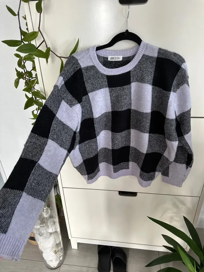 Pull violet et noir - H&M