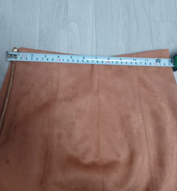 Jupe mi longue marron effet velour - photo numéro 8