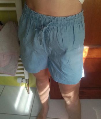 Short bermuda femme bleu ciel