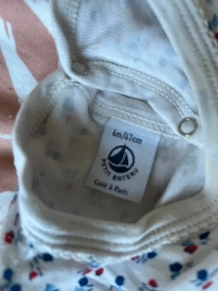 Pyjama coton petit bateau 6 mois - photo numéro 2