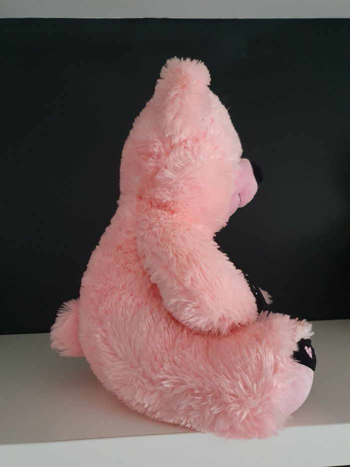 Ourson rose et noir 40cm - photo numéro 2