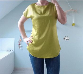 Blouuse satiné vert pomme taille L