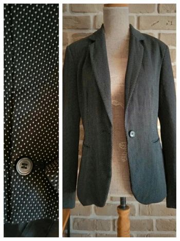 Blazer Zara noir à petit pois blanc S 36