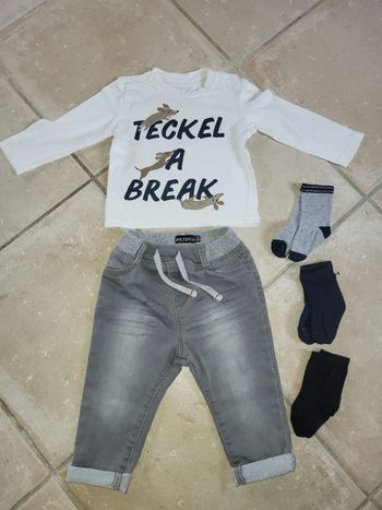 Ensemble haut chien et pantalon 9 mois