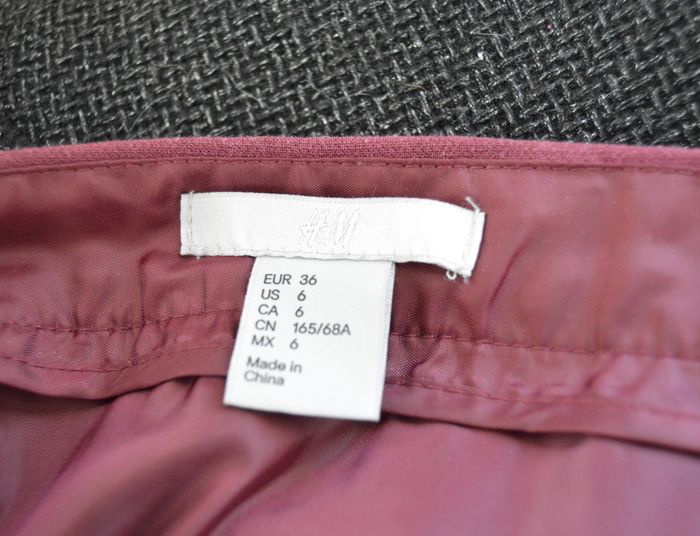 Jupe bordeaux à volants festonnés – H&M – Taille 36 - photo numéro 3