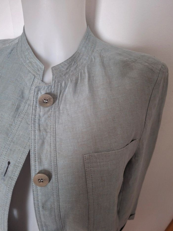 Saharienne "APARA" 100% lin, bleu ciel raffiné taille 40 - photo numéro 6