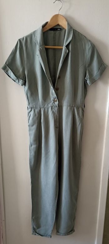 Combi-pantalon Etam T.36 sage-green - Style "Worker" Tencel/Lyocell