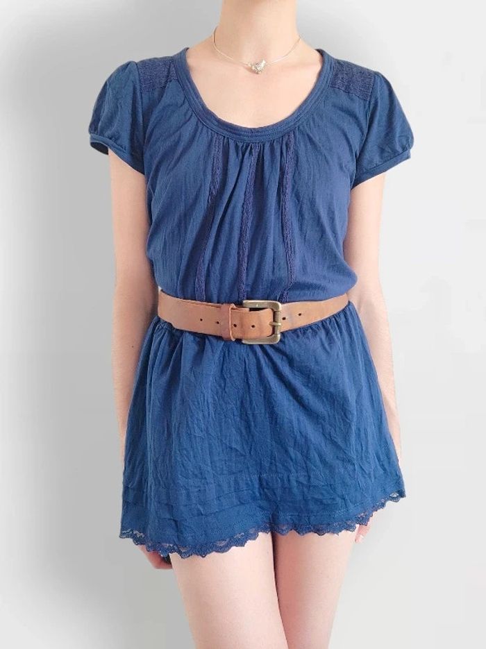 Robe midi froissé dentelle y2k / EDC by Esprit - 38/M à 40/L - photo numéro 2