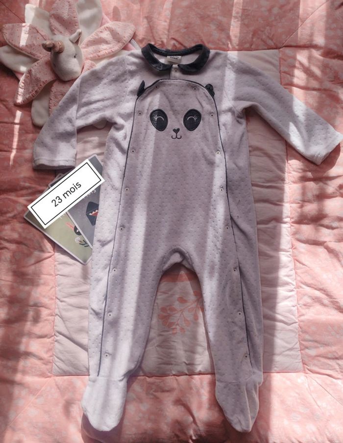 Pyjama / grenouillère velours bébé mixte TAO 23 mois