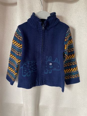 Superbe gilet jacquard rhinocéros 2 ans Du pareil au même