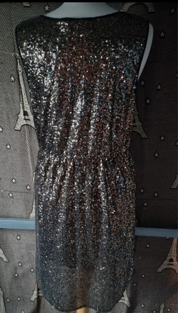 Robe de soirée à sequins doré taille L - photo numéro 3