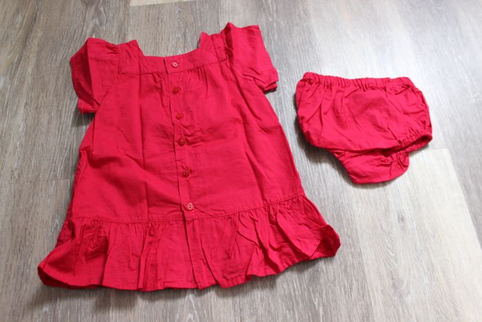 Lot 6 mois été de 3 ensembles robes + bloomers + gilet - photo numéro 6