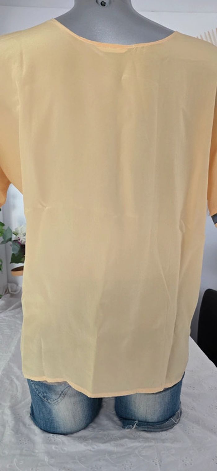 Blouse t-shirts en Soie Naturelle Peinte à la Main piece uniques Vintag - photo numéro 7