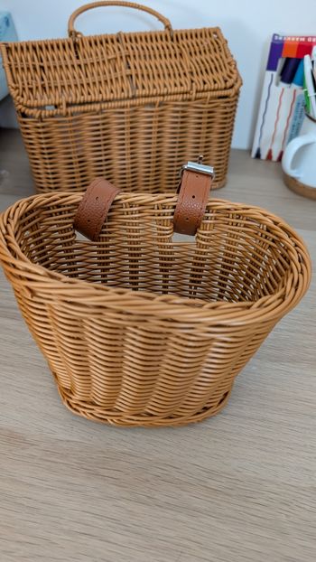 Petit panier de vélo trotinette enfant imitation rotin