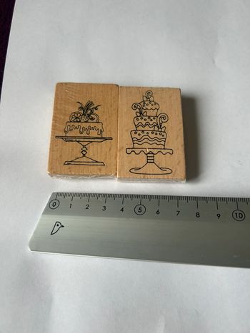 Lot de 2 tampons bois gâteaux d’anniversaire