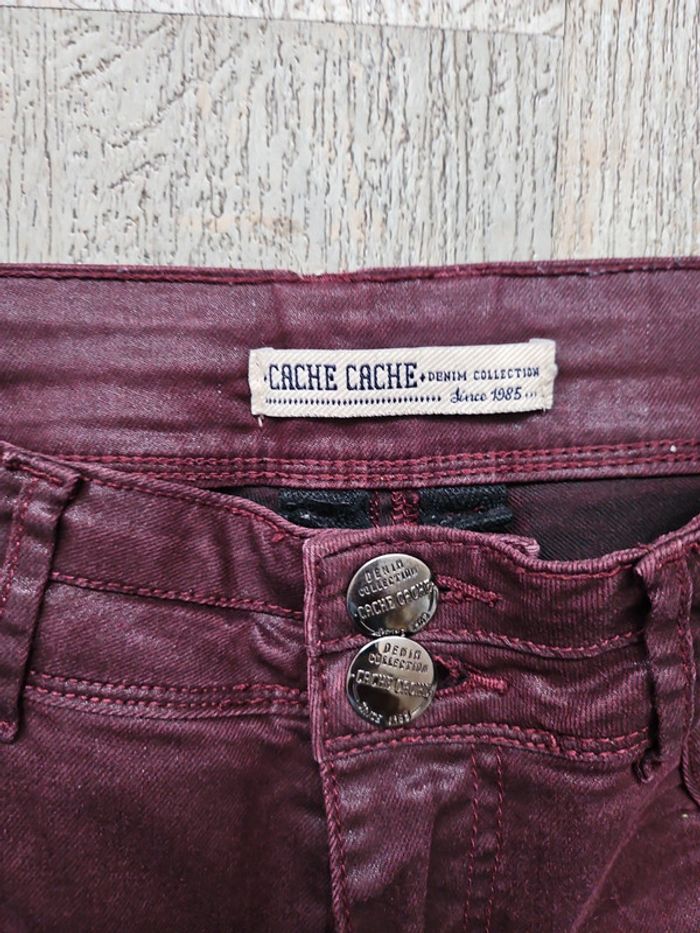 Pantalon enduit cache cache Bordeaux - photo numéro 2