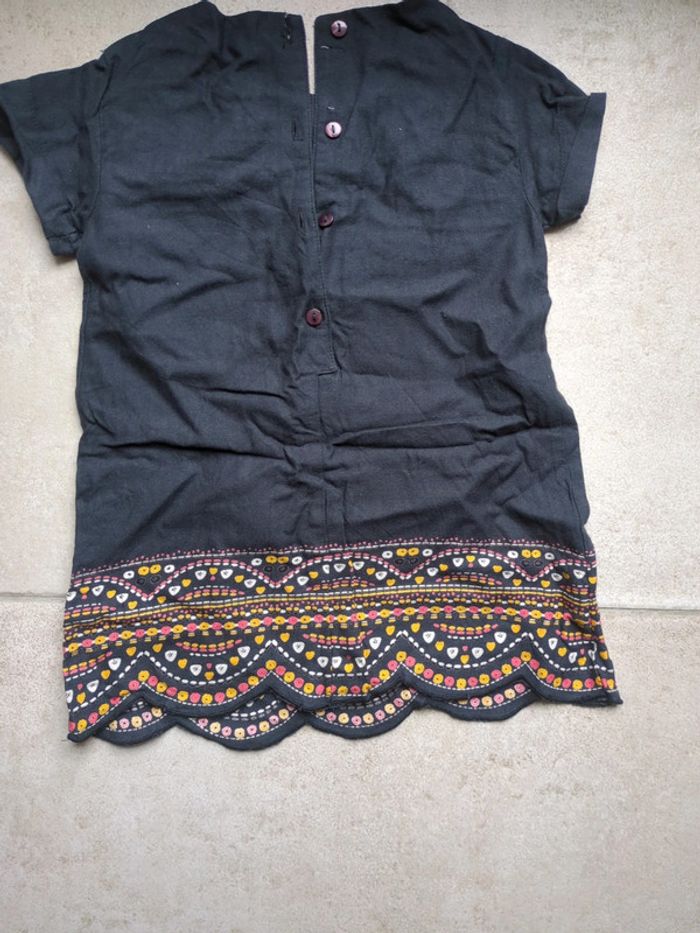 Robe fille grise et motifs 24 mois - photo numéro 3