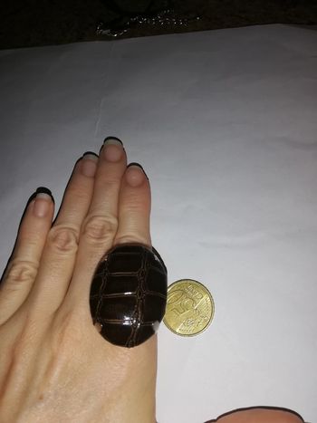 Magnifique bague vintage cuir réglable