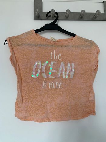 T-shirt court saumon Zara 6/7 (122)