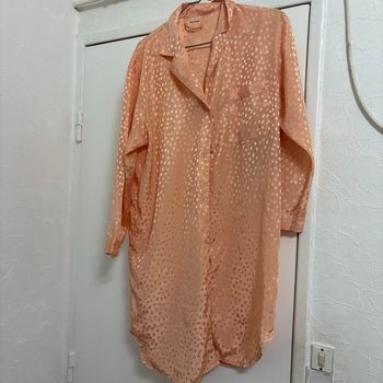 Chemise longue rose corail