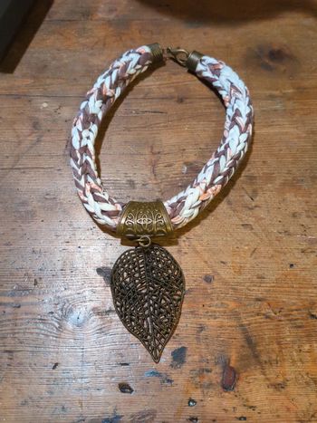 Gros collier ras de cou style afro wax tissu tressé créatrice