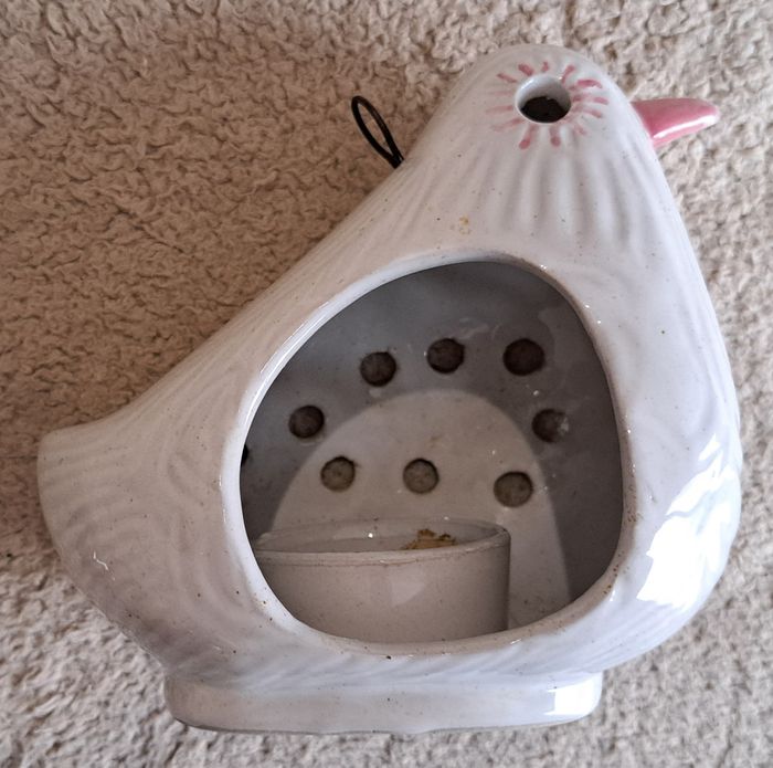 Ancien photophore en céramique - oiseau - photo numéro 2