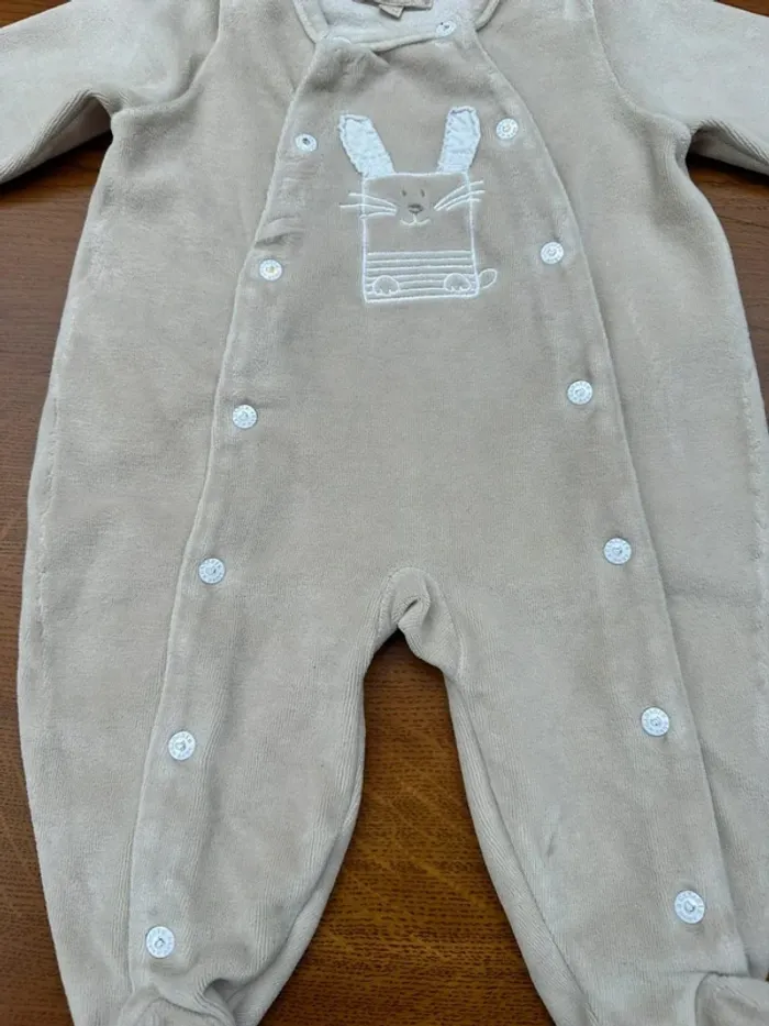 Pyjama beige 3 mois lapin Canari baby - photo numéro 5